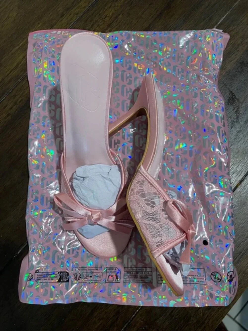 Pink Lace Heels sz.6